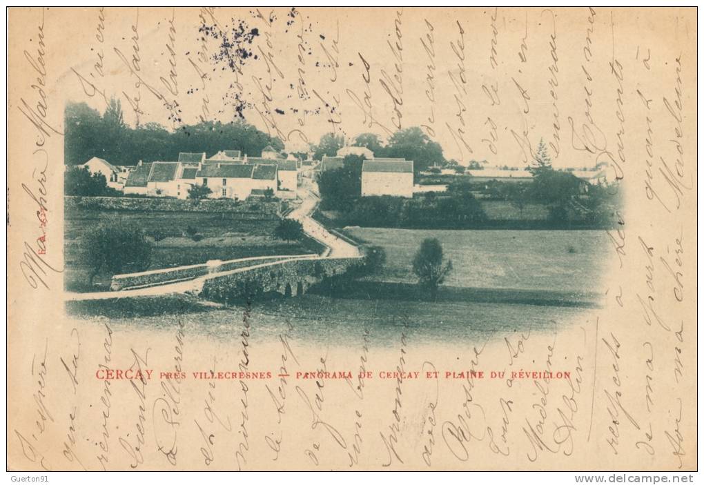 ( CPA 78 )  CERCAY Près Villecresnes  /  Panorama De Cercay Et Plaine Du Réveillon  - - Villecresnes