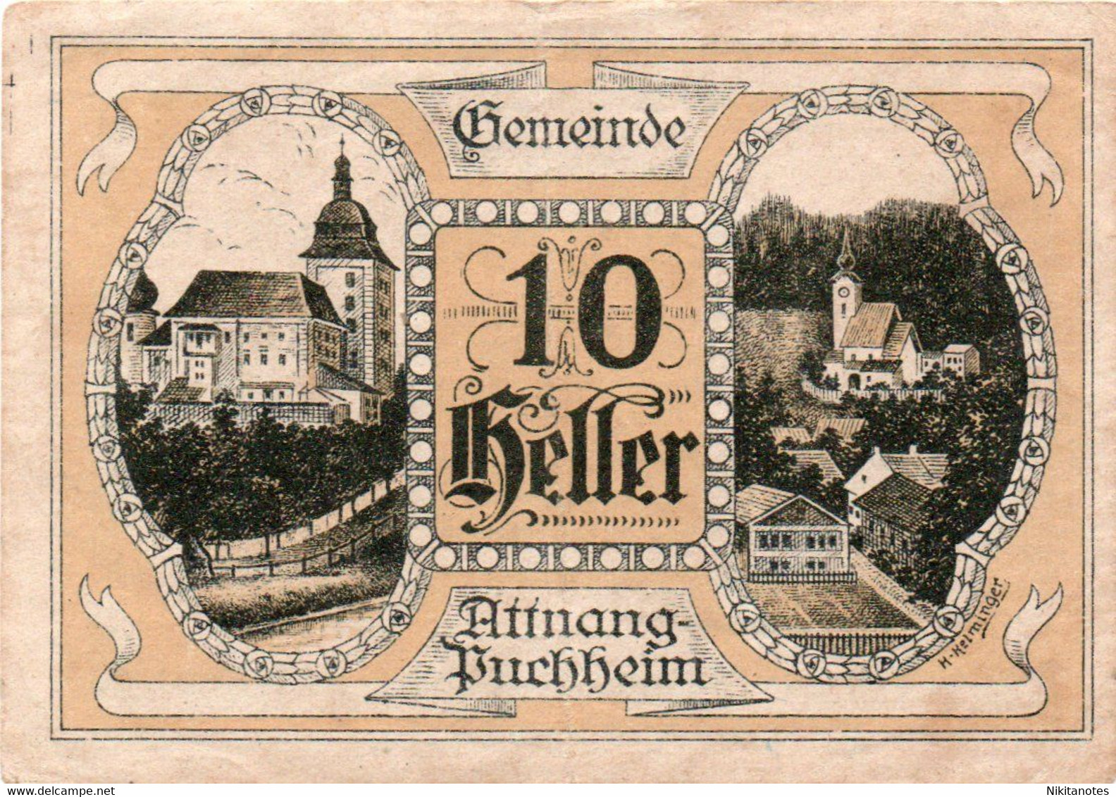 Austria Notgeld 10 Heller 1920 Attnang-Puchheim See Scan Note - Austria
