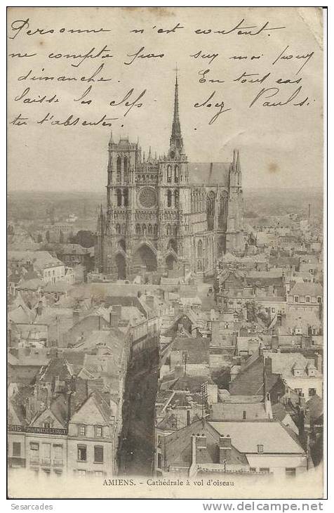 AMIENS, CATHEDRALE À VOL D'OISEAU, PRECURSEUR. L. CARONSCAN R/V - Amiens