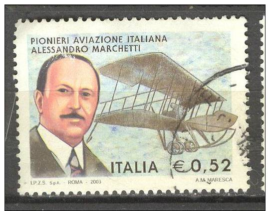 ITALIA ITALY STAMPS 2003 PIONIERI AVIAZIONE A. MARCHETTI SASSONE 2705  USATI DI QUALITA ´ BOLLI NITIDI - 2001-10: Usati