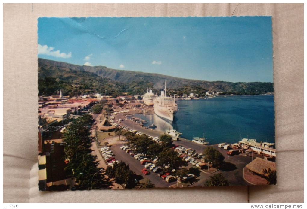 Tahiti - Vue Panoramique De Papeete - Le Boulevard POMARE - N°132 - Carte Dentelée - Frans-Polynesië