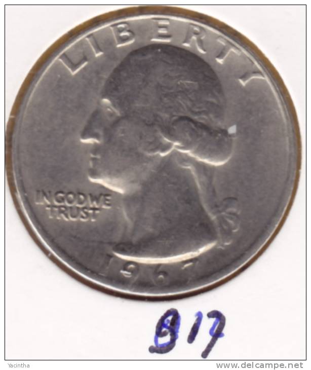 @Y@  USA   1/4 Dollar  Quarter   1967    (917) - 1932-1998: Washington