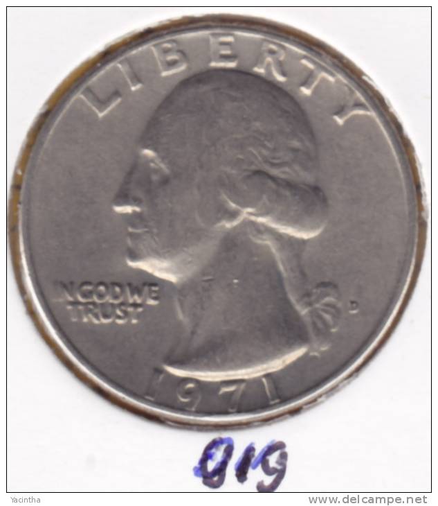 @Y@  USA   1/4 Dollar  Quarter   1971    (919) - 1932-1998: Washington