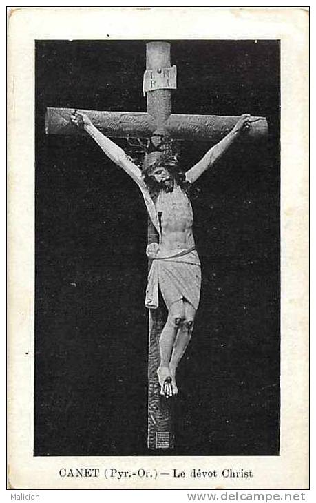 Pyrenees Orientales - Ref A98- Canet - Le Devot Christ - Theme Religions - Christianisme   - Carte Bon Etat - - Canet En Roussillon