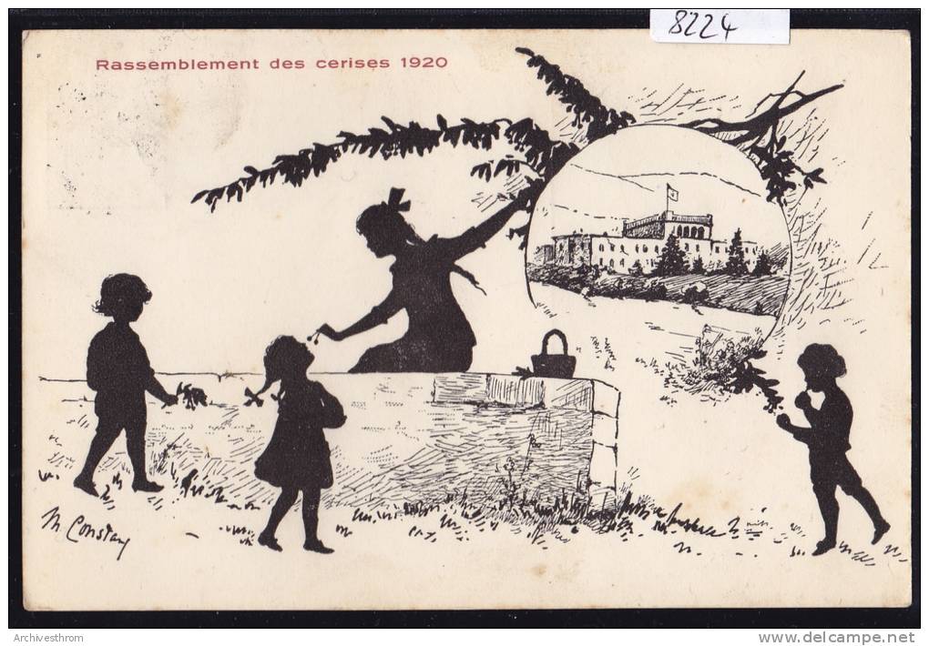 Rassemblement Des Cerises 1920 ; Dessin M. Constans - Envoyée De St-Aubin (Neuchâtel) (8224) - Saint-Aubin/Sauges