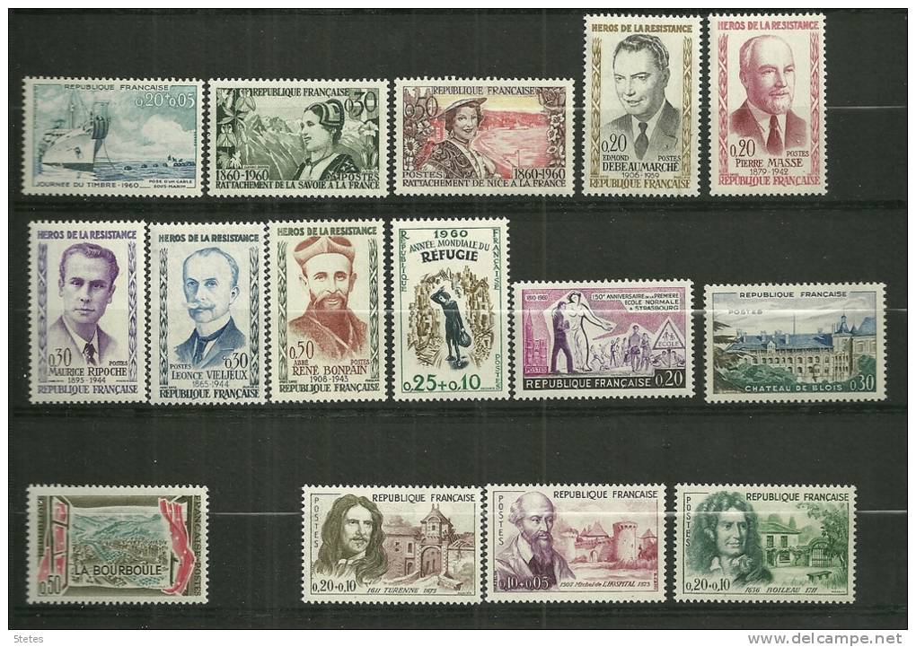 France Neufs** ; Année 1960 Complète ; Y & T : N°1230 à 1280 - 1960-1969