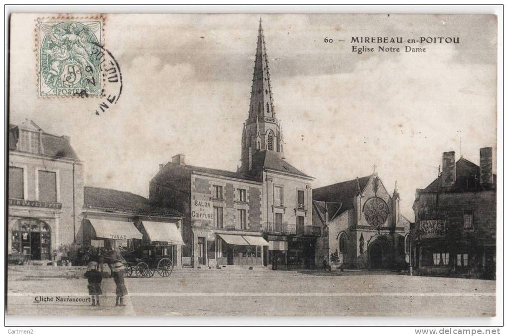 MIREBEAU-EN-POITOU EGLISE NOTRE-DAME SALON DE COIFFURE 86 VIENNE - Mirebeau