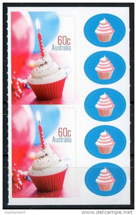 Australia 2012 Precious Moments 60c Candle Self-adhesive Pair MNH With 5 Stickers - Mint Stamps