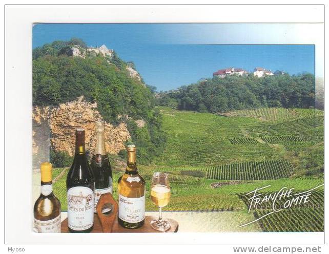 FRANCHE COMTE, Bouteillesde Vin Du Jura , Verre A Pied, Paysage - Franche-Comté