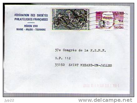 France - Lettre Avec TP 1538 Philippe II Auguste & Tp 2328 Avec Surtaxe Emile Littré - Covers & Documents