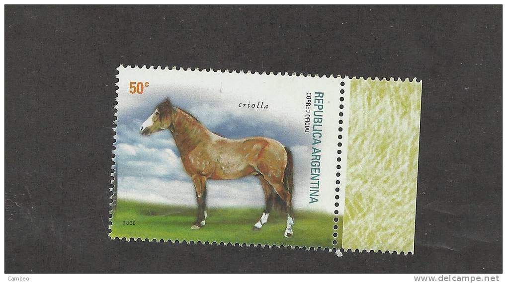 ARGENTINA 2000  MNH  CHEVAUX   CABALLOS HORSES  ARGENTINA CRIOLLO - Ungebraucht