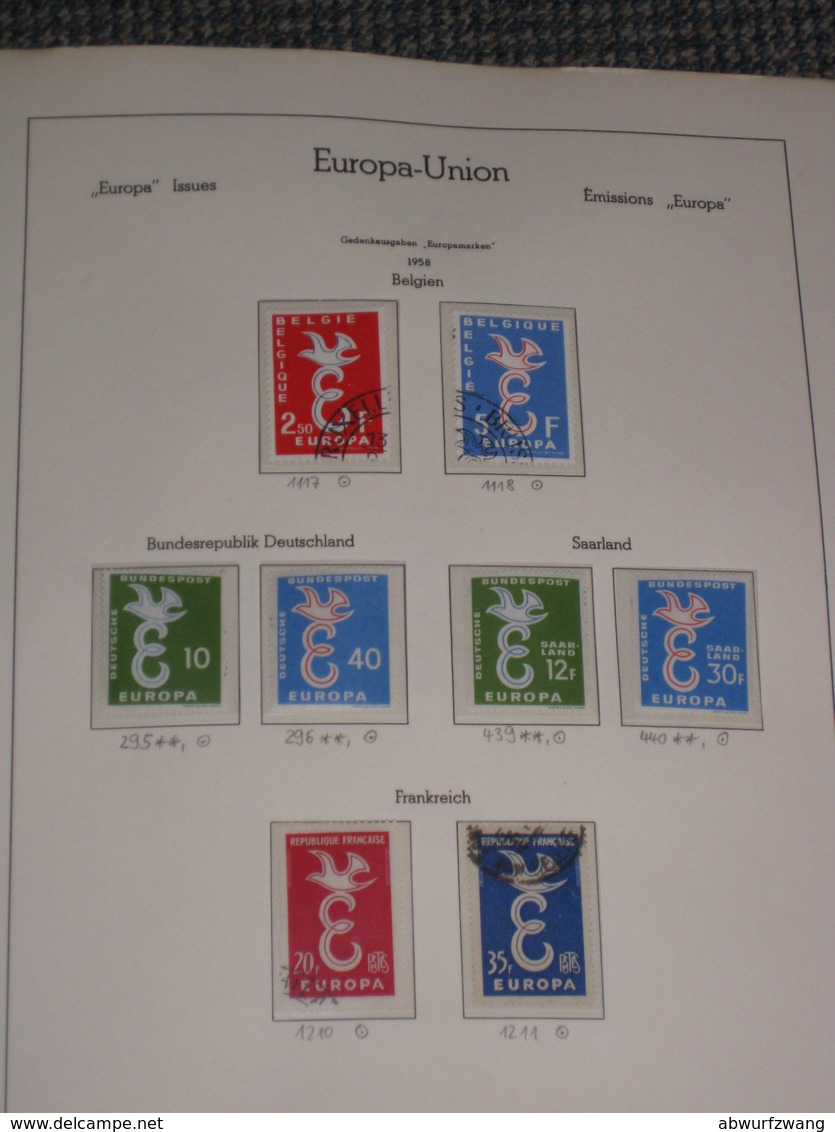 Europa Union CEPT 1949-1971 - komplette Top-Sammlung incl. Vor-/Mitläufer **/ʘ postfrisch/gestempelt auf Leuchtturm SF