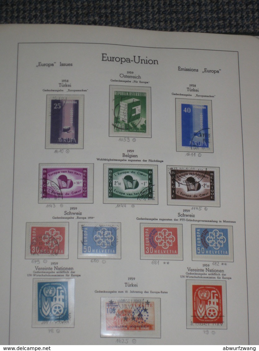 Europa Union CEPT 1949-1971 - komplette Top-Sammlung incl. Vor-/Mitläufer **/ʘ postfrisch/gestempelt auf Leuchtturm SF