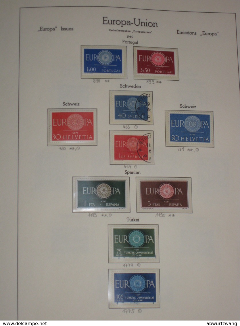 Europa Union CEPT 1949-1971 - komplette Top-Sammlung incl. Vor-/Mitläufer **/ʘ postfrisch/gestempelt auf Leuchtturm SF