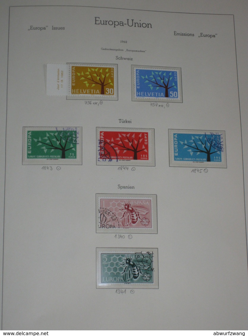 Europa Union CEPT 1949-1971 - komplette Top-Sammlung incl. Vor-/Mitläufer **/ʘ postfrisch/gestempelt auf Leuchtturm SF