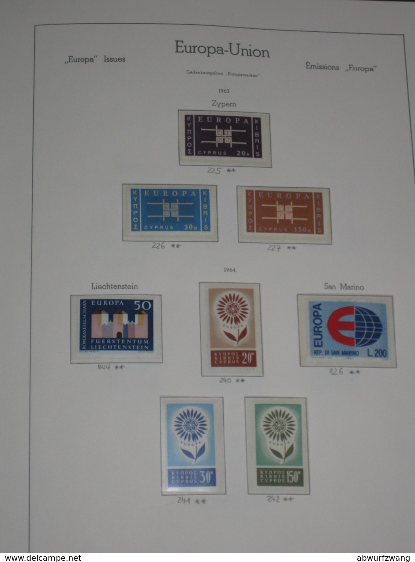 Europa Union CEPT 1949-1971 - komplette Top-Sammlung incl. Vor-/Mitläufer **/ʘ postfrisch/gestempelt auf Leuchtturm SF