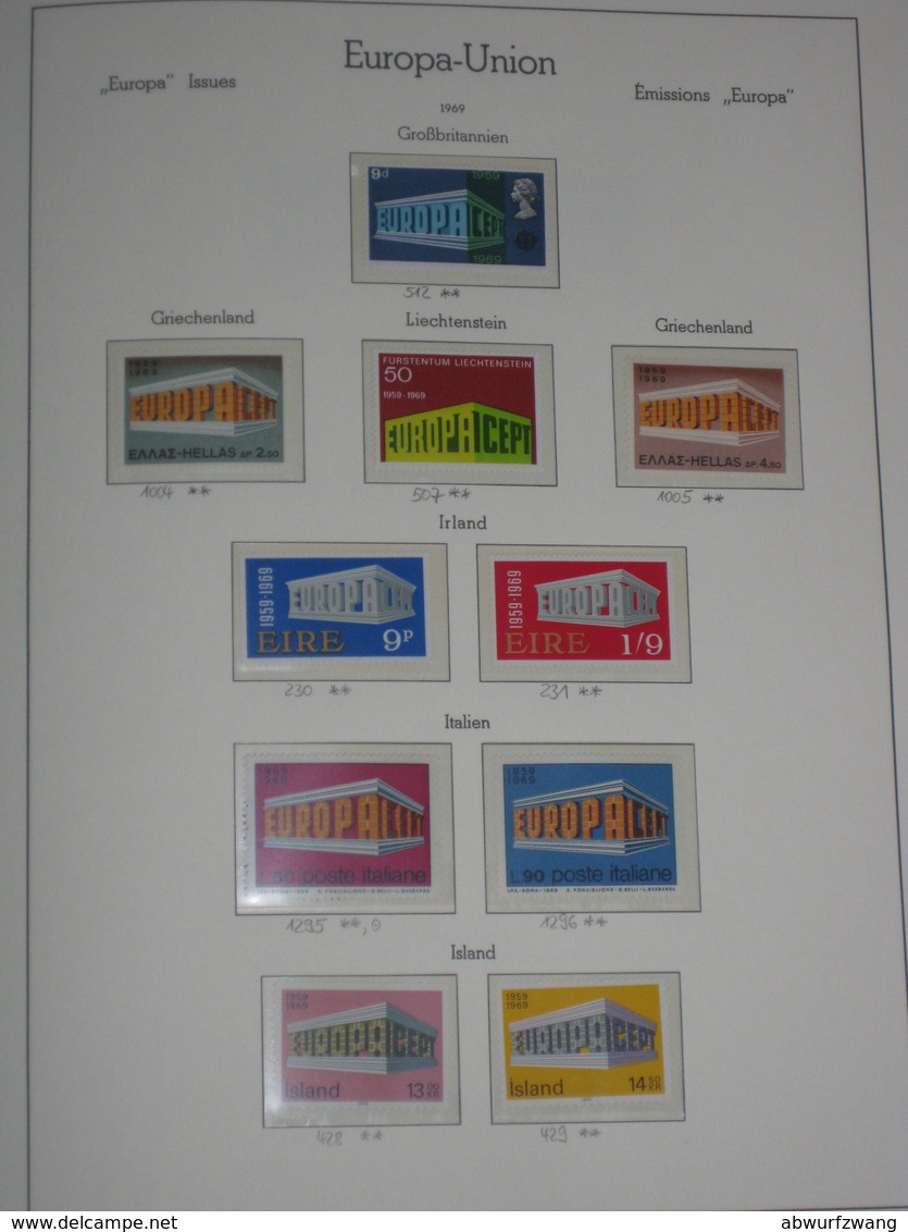 Europa Union CEPT 1949-1971 - komplette Top-Sammlung incl. Vor-/Mitläufer **/ʘ postfrisch/gestempelt auf Leuchtturm SF