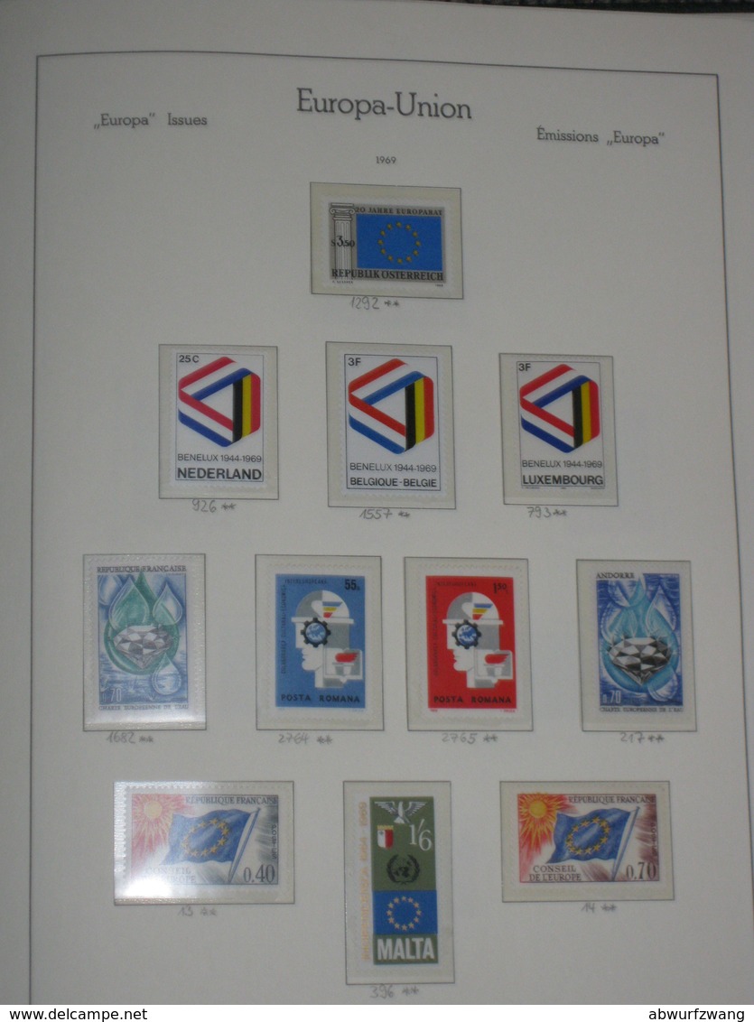 Europa Union CEPT 1949-1971 - komplette Top-Sammlung incl. Vor-/Mitläufer **/ʘ postfrisch/gestempelt auf Leuchtturm SF