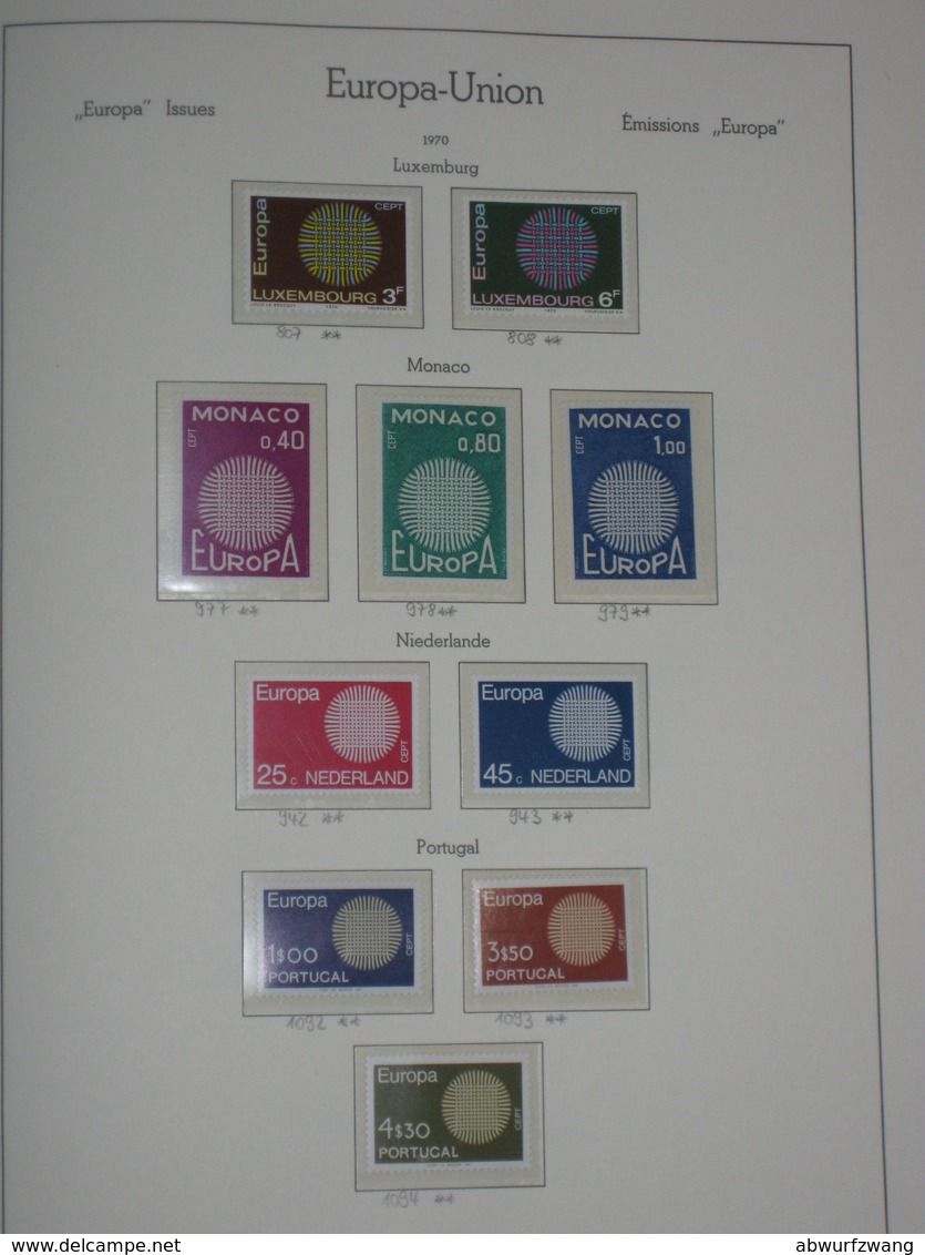 Europa Union CEPT 1949-1971 - komplette Top-Sammlung incl. Vor-/Mitläufer **/ʘ postfrisch/gestempelt auf Leuchtturm SF