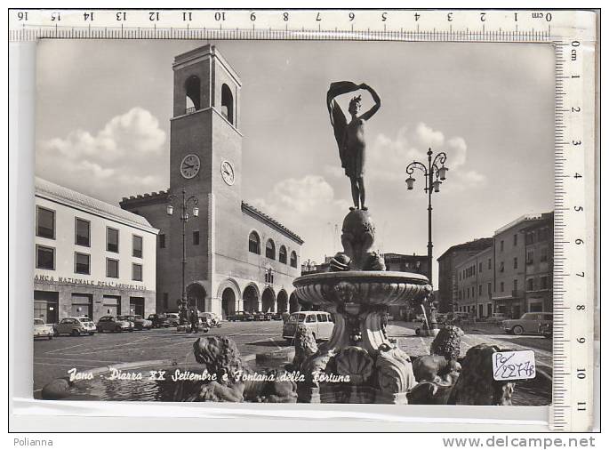 PO2277B# PESARO-URBINO - FANO - PIAZZA XX SETTEMBRE E FONTANA DELLA FORTUNA  VG 1964 - Fano