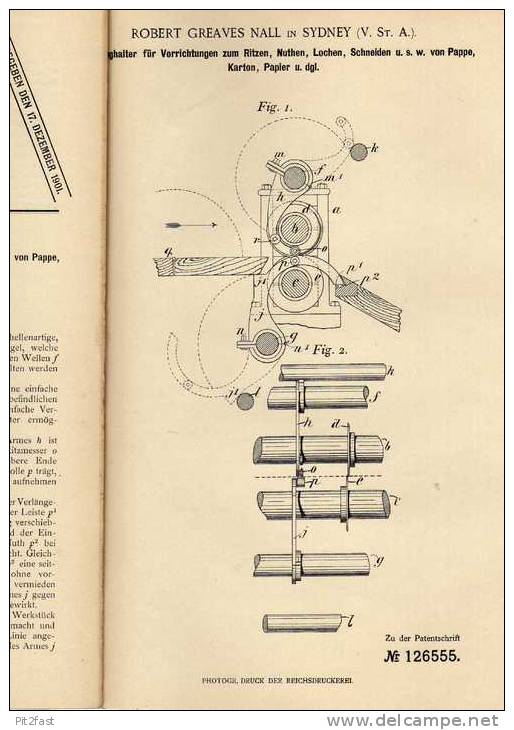 Original Patentschrift - R. Greaves Nall In Sydney , 1900 , Werkzeughalter !!! - Macchine