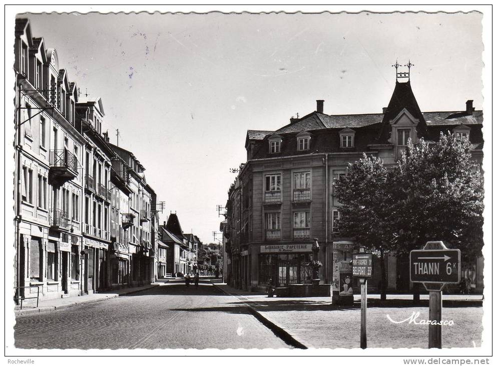 68-CERNAY- Rue Poincaré-librairie M.Hubinet- Cpsm Avec Flamme Daguin 1950- Scan Recto-verso - Cernay