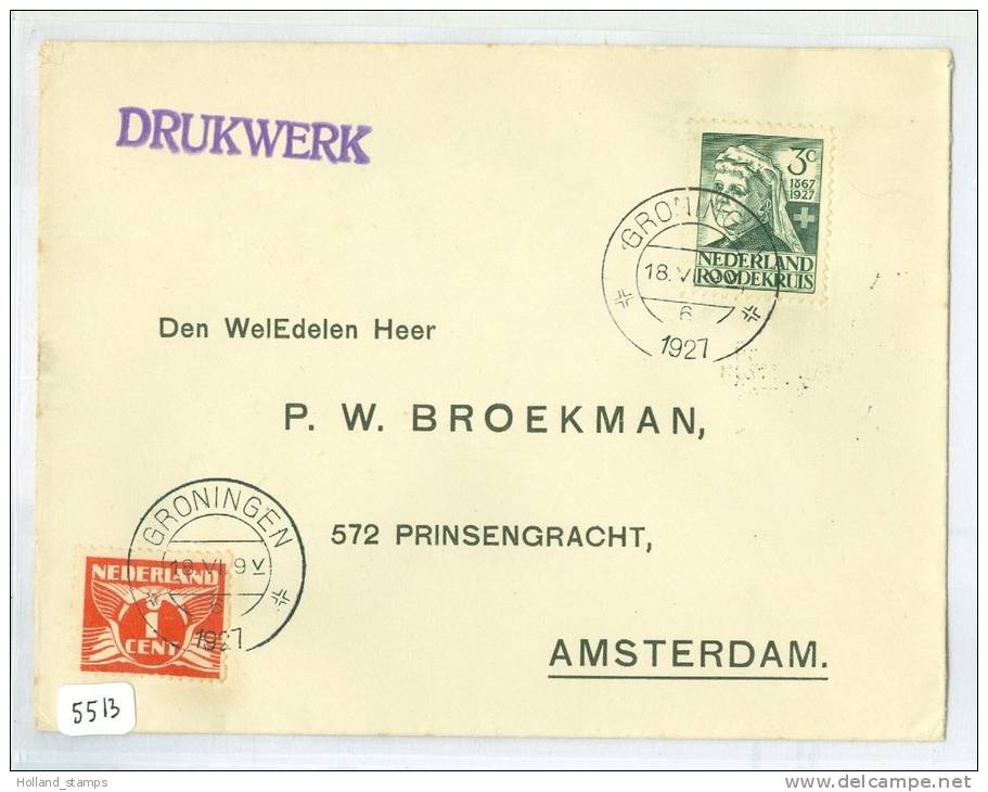 BRIEFOMSLAG 1921 NVPH 204 Van GRONINGEN Naar AMSTERDAM (5513) - Covers & Documents