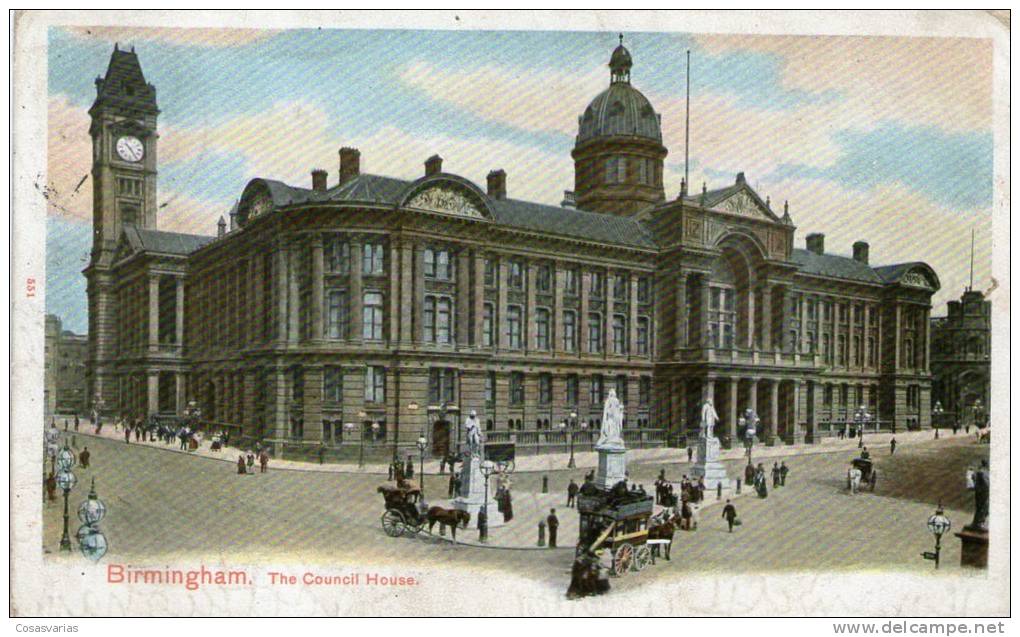 BIRMINGHAM THE COUNCIL HOUSE - OLD ENGLISH POSTCARD - CIRCULATED STAMPED- Peacock - Birmingham