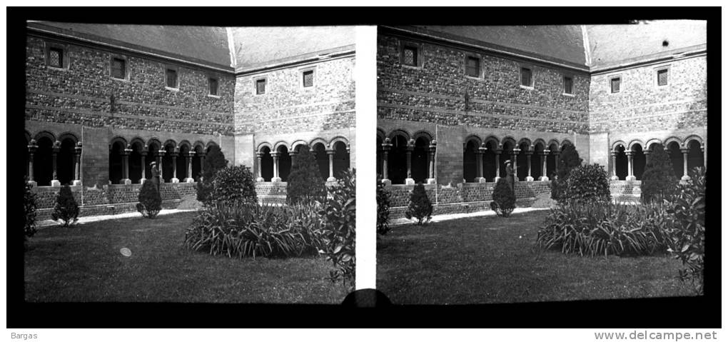 Belle Plaque Stereo Début De Siècle Saint Bavon à Gand - Plaques De Verre