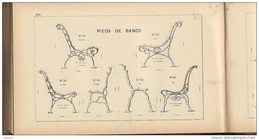 Gros Catalogue Fonte D'ornement Funeraire Religieux Croix Balcon Bougeoir Crachoir Banc Gaufrier Chenet Plaque ... - Documents Historiques