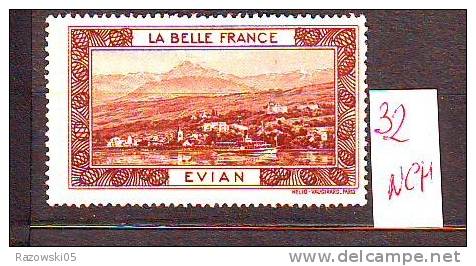 FRANCE. TIMBRE. VIGNETTE. CINDERELLA. LA BELLE FRANCE......EVIAN. HAUTE SAVOIE. 74. - Turismo (Viñetas)