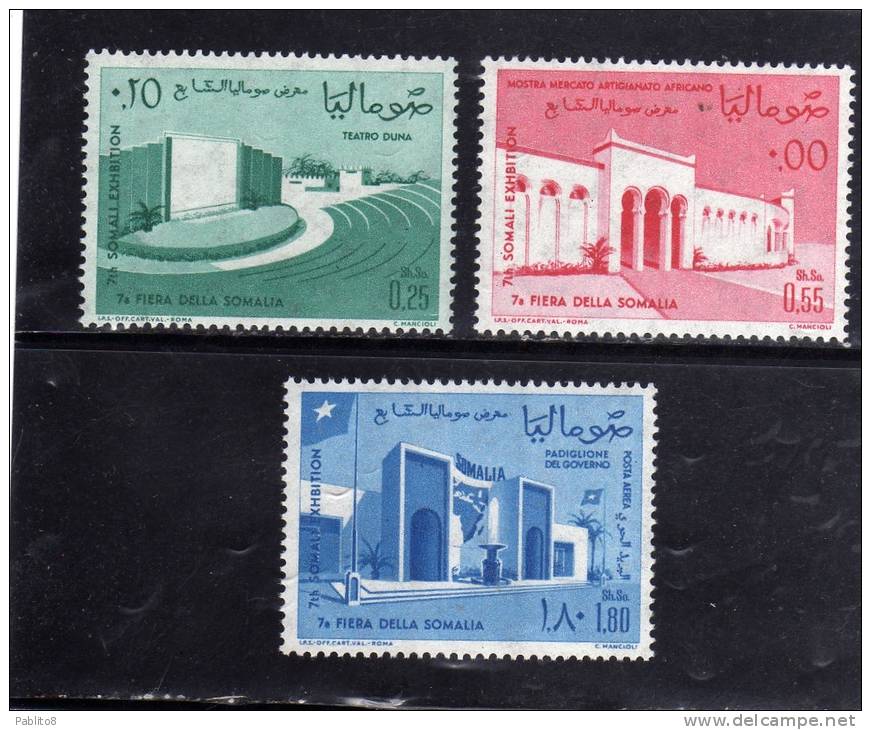 SOMALIA 1963 SOMALI FAIR FIERA SOMALA MNH SERIE COMPLETA COMPLETE SET POST AFIS - Somalia (1960-...)