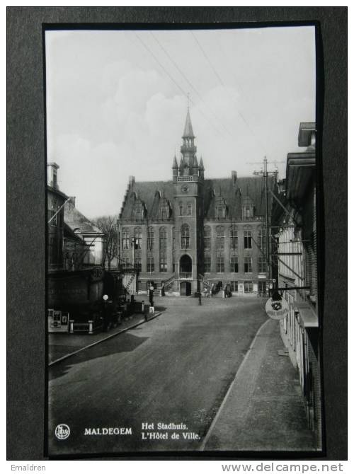 Maldegem. Repro Markstraat Met Stadhuis. - Maldegem