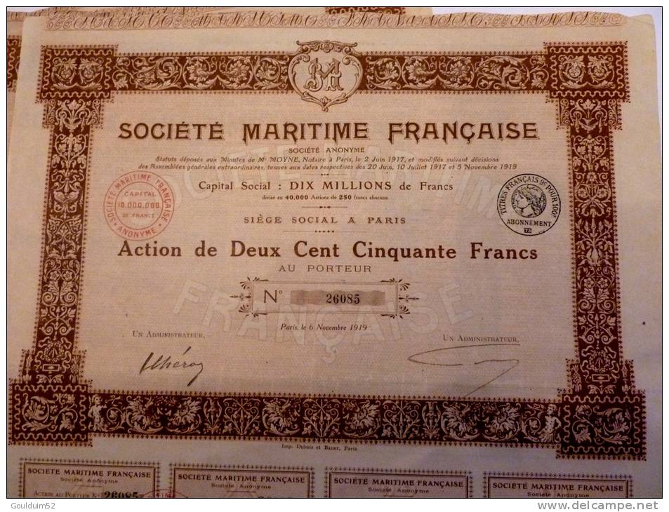 Societé Maritime Française " Lot De 6 Planches " - Schiffahrt