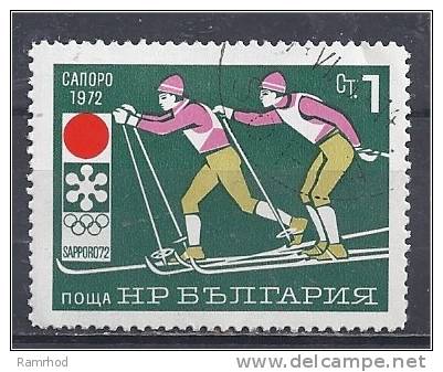 BULGARIA 1971 Winter Olympic Games, Sapporo, Japan - 1s - Cross Country Skiing FU - Used Stamps