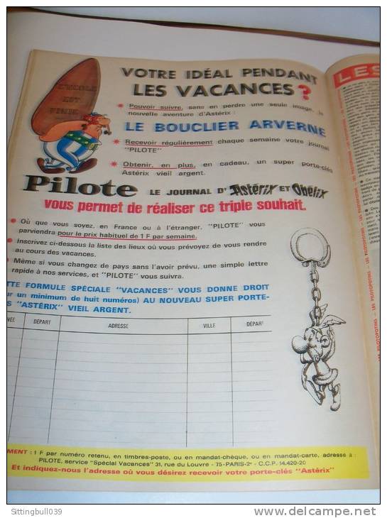 PILOTE, le journal d'Astérix et d'Obélix. 1967. 10 N°s. Correspondance Reliure éditeur N° 36. Avec Pilotoramas.