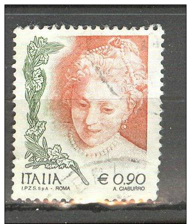 ITALIA ITALY STAMPS 2004  LA DONNA NELL´ARTE 5° EMISSIONE DA 0,90  SASSONE 2730 USATI DI QUALITA ´ BOLLI NITIDI - 2001-10: Usati