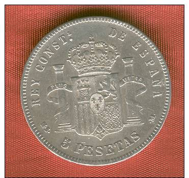 ESPAÑA : 5 Pta.1885*87 Silver Coin.King Alfonso XII.. MBC+.SUP.XF. - Autres & Non Classés