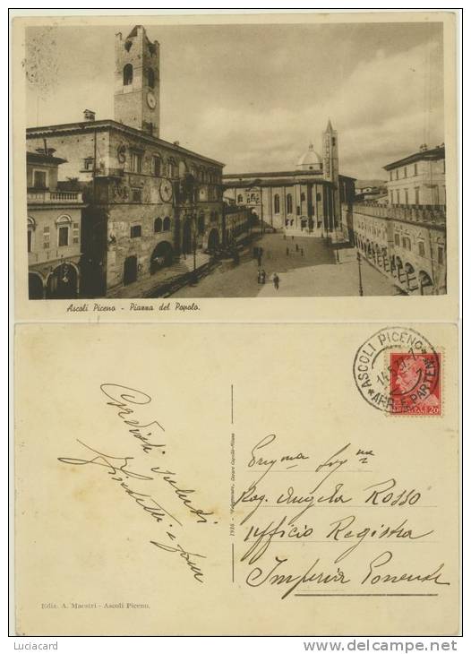 ASCOLI PICENO -PIAZZA DEL POPOLO -VIAGG.1937 - Ascoli Piceno