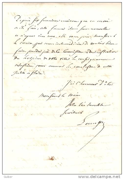 LAC De Rethel 08 Vers Evreux Cachet 12 (7) Manuscrit Notaire Lambert  Port Payé En Rouge 1843 Port 6 - 1801-1848: Precursores XIX