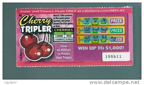 Cherry Tripler - California Lottery - Scratch Ticket - Lottery Tickets