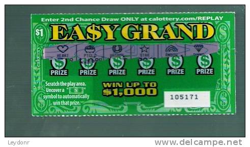 Easy Grand - California Lottery - Scratch Ticket - Lottery Tickets