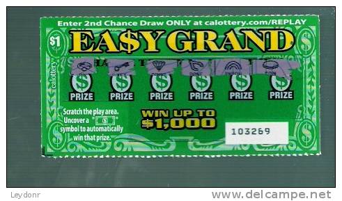 Easy Grand - California Lottery - Scratch Ticket - Lottery Tickets