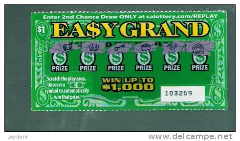 Easy Grand - California Lottery - Scratch Ticket - Lottery Tickets