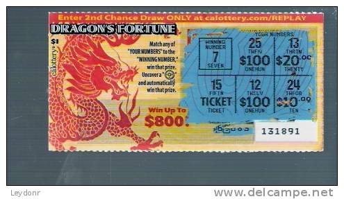 Dragon's Fortune - California Lottery - Scratch Ticket - Lottery Tickets