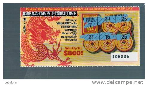 Dragon's Fortune - California Lottery - Scratch Ticket - Lottery Tickets