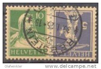 Kehrdruck Tellbrustbild/Tellknabe 10C/5C Zum K21 / Michel K20 Gestempelt/used/oblitere - Zusammendrucke