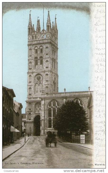WARWICK St. Mary´s Church  - OLD ENGLISH POSTCARD - CIRCULATED Stamped - 1903 Lacy - Warwick