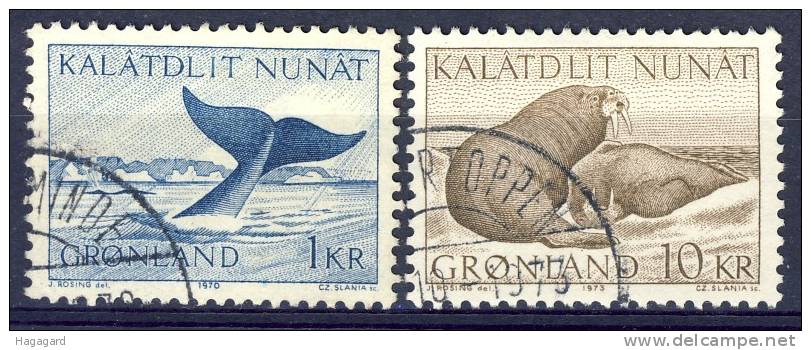 ##Greenland. 1970-73. Animals. Michel 75+83. Cancelled(o) - Used Stamps