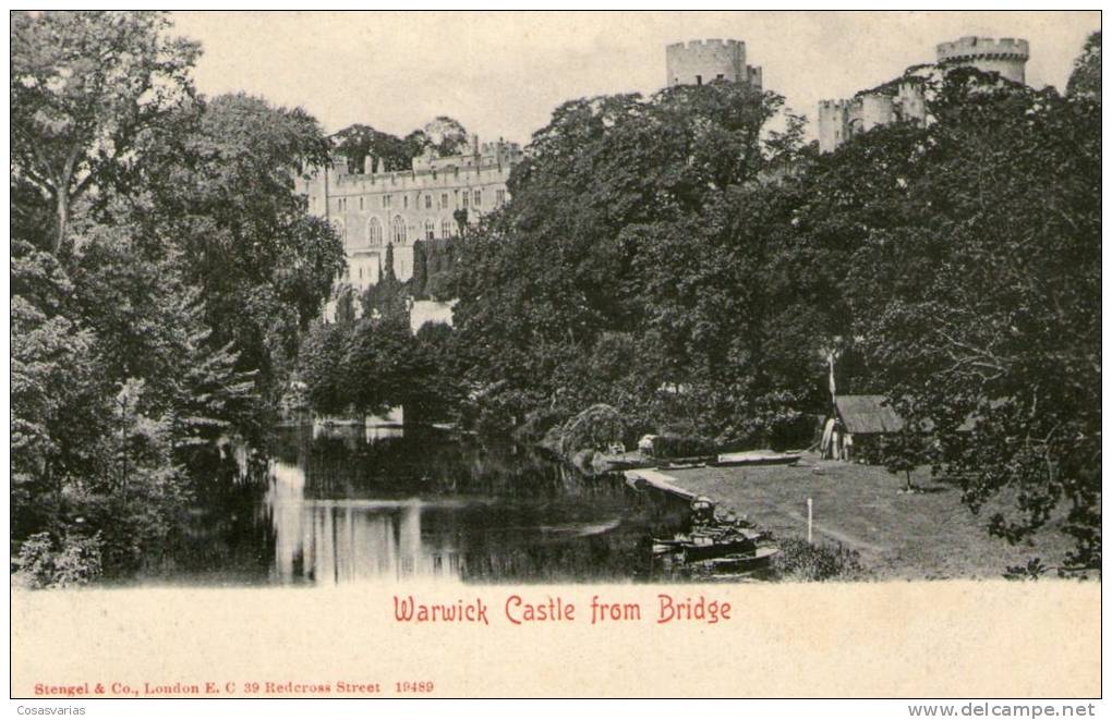 WARWICK CASTLE From Bridge - OLD ENGLISH POSTCARD - UNCIRCULATED - Stengel & Co - Warwick